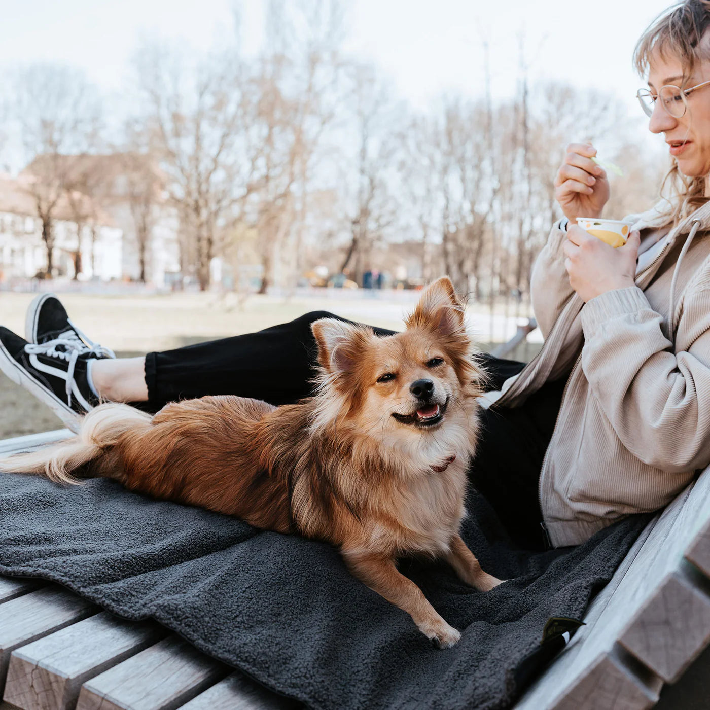 Faltbare Hunde-Reisedecke Seoul Schwarz