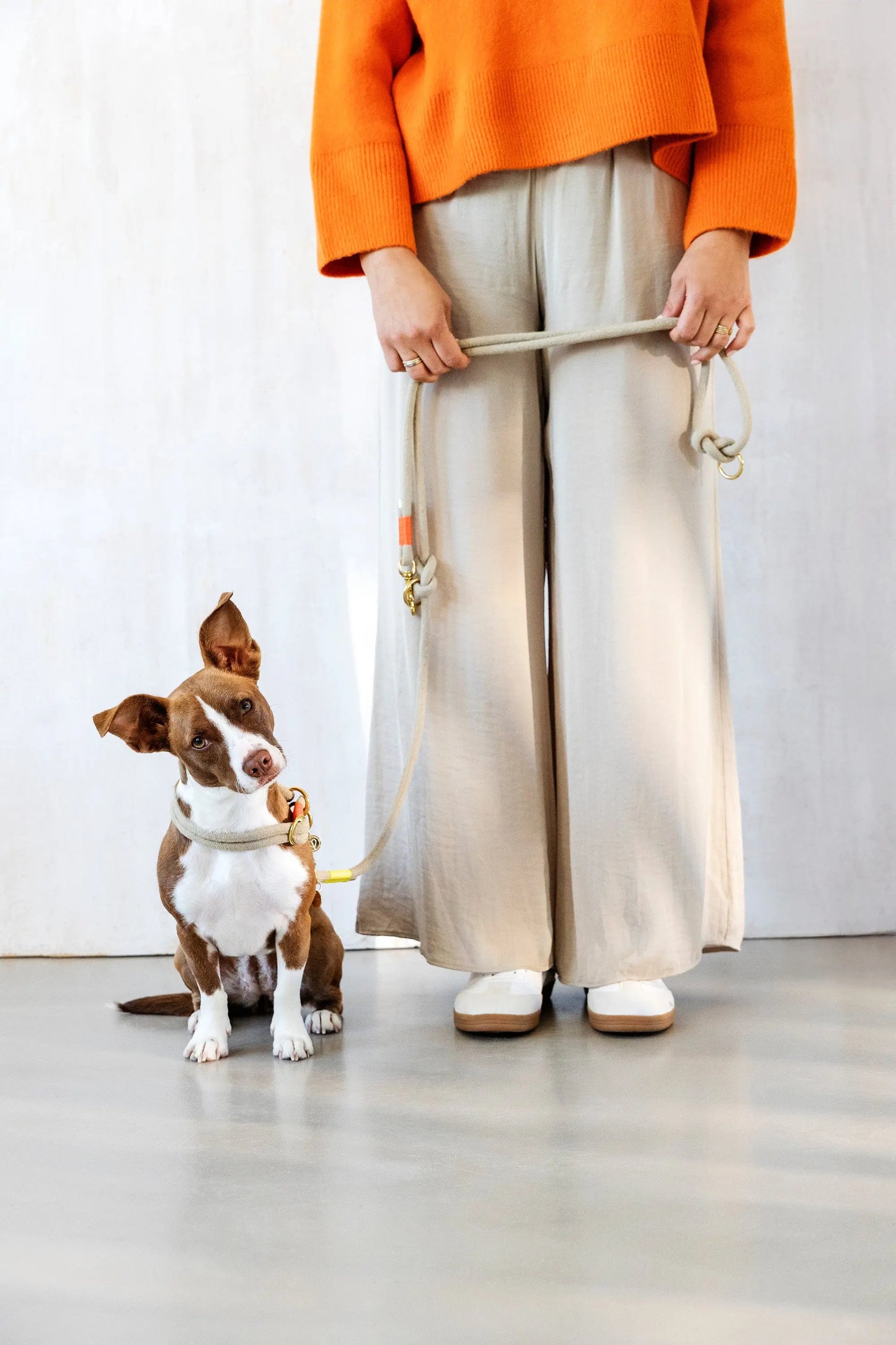 Hundeleine Slim- Mila Natur Neon Orange
