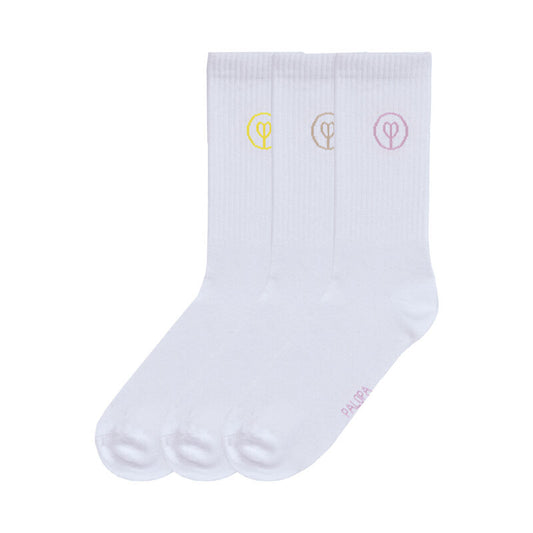 Tennis Socken Logo 3er-Set Lemon/Brown/Orchid