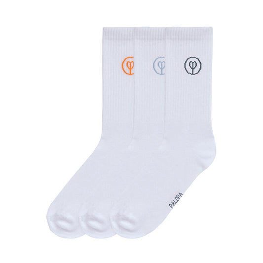 Tennis Socken Logo 3er-Set Orange/Blue/Grey