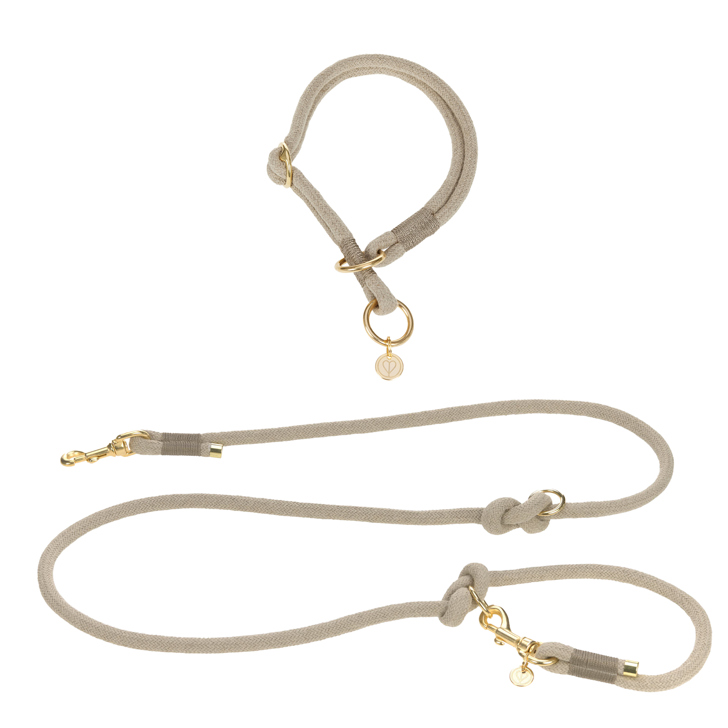 Leinen-Halsband-Set Mila Natur Slim