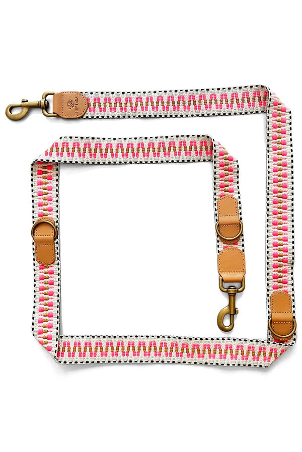 Hundeleine 2m Pink/Beige