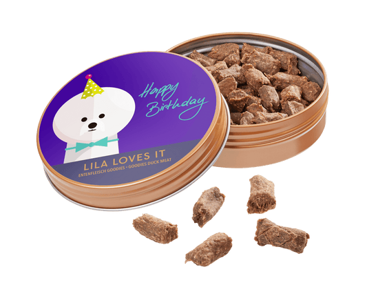 Soft-Goodies aus Entenfleisch "Happy Birthday" Dose 50g