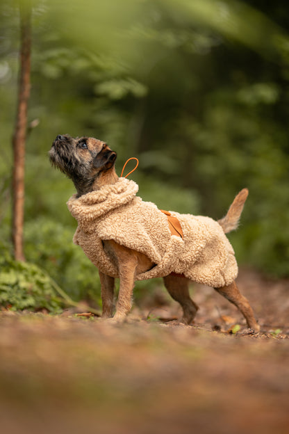 Hundewintermantel Sherpa Taupe