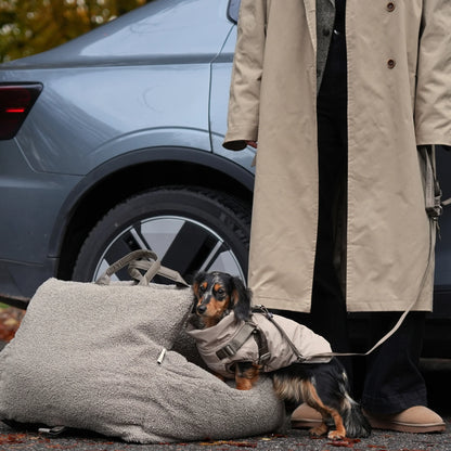 3-in-1 Hundeautositz und Reisebett Lara Teddy 2.0 Taupe