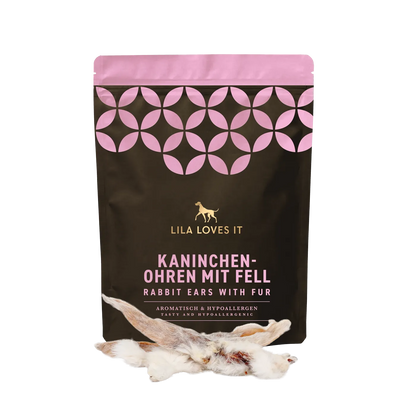 Kaninchenohren mit Fell für Hunde 100g