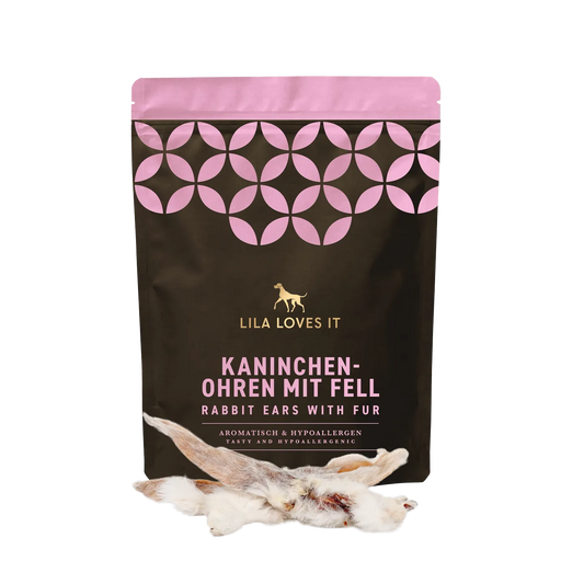 Kaninchenohren mit Fell für Hunde 100g