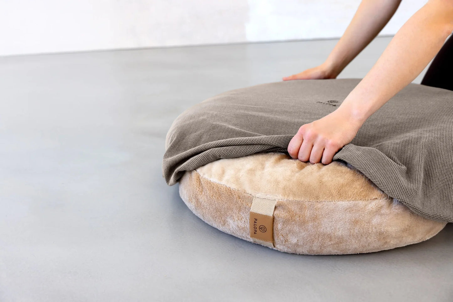 Hundebett Bezug Rund Taupe