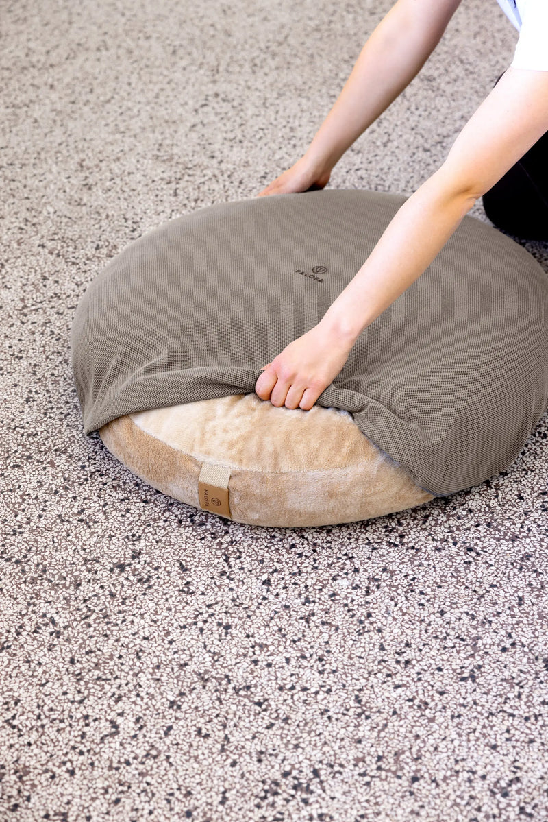 Hundebett Bezug Rund Taupe