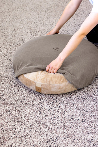 Hundebett Bezug Rund Taupe