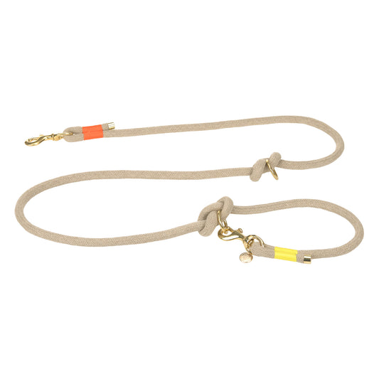Hundeleine geflochten Mila Natur Neon Orange