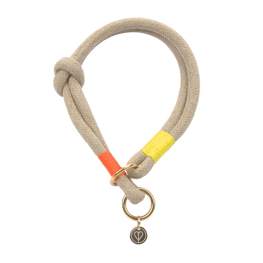 Hundehalsband geflochten Mila Neon Orange