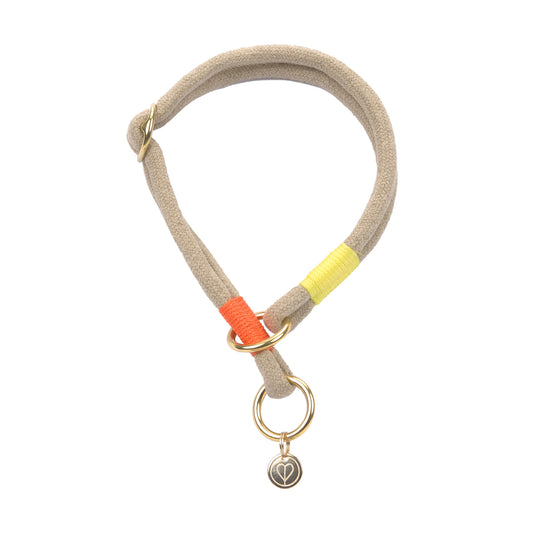 Hundehalsband Slim Mila Natur Neon Orange