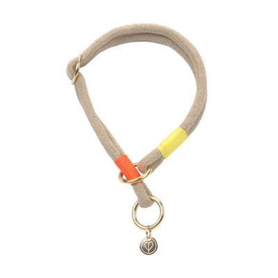 Hundehalsband Slim Mila Natur Neon Orange