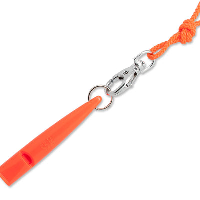 Hundepfeife Orange mit Pfeifenband