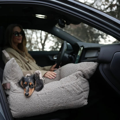 3-in-1 Hundeautositz und Reisebett Lara Teddy 2.0 Taupe