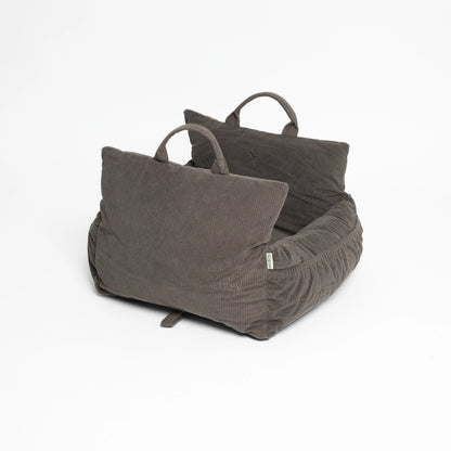 3-in-1 Hundeautositz und Reisebett Lara Cord 2.0 Taupe