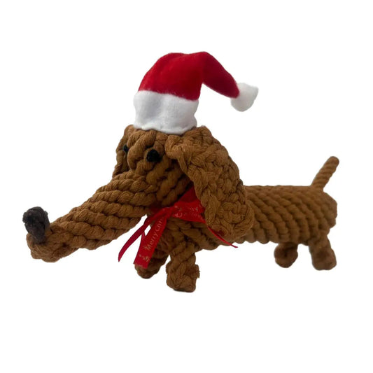 Hundespielzeug Santa Sausage Weihnachts-Dackel