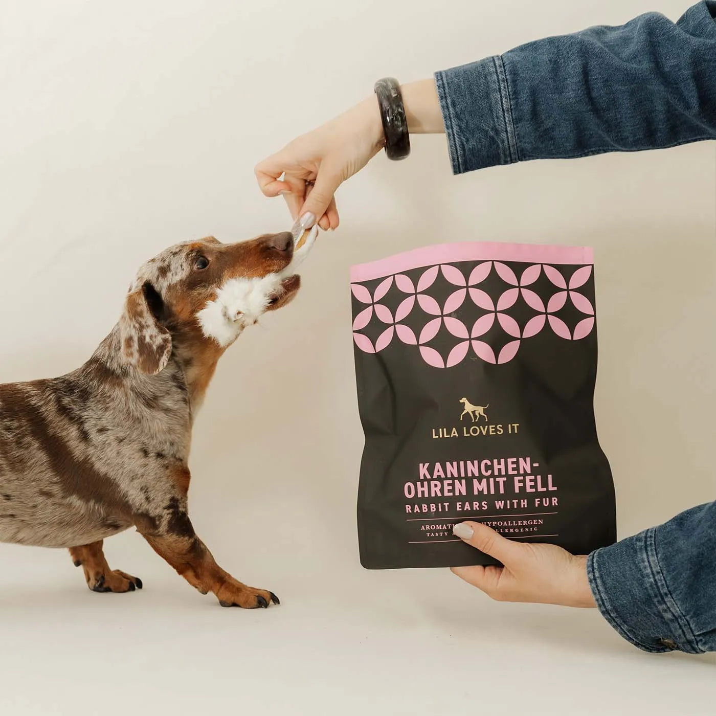 Kaninchenohren mit Fell für Hunde 100g