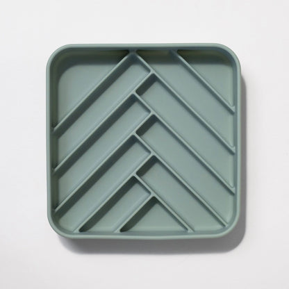 Schleckmatte Chevron Graugrün