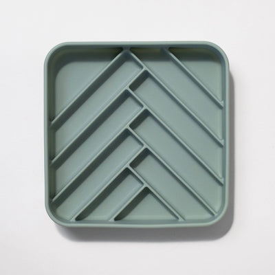 Schleckmatte Chevron Graugrün