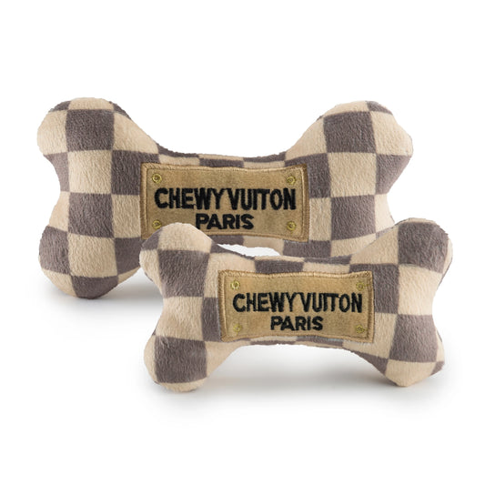Hundespielzeug Chewy Vuiton Checker Bone