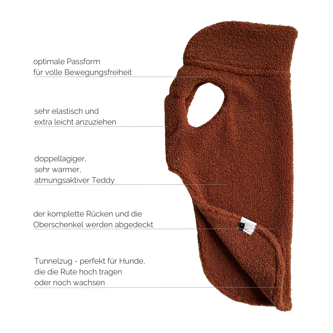 Hundepullover CosyShirt Stay Warm Teddy Cognac
