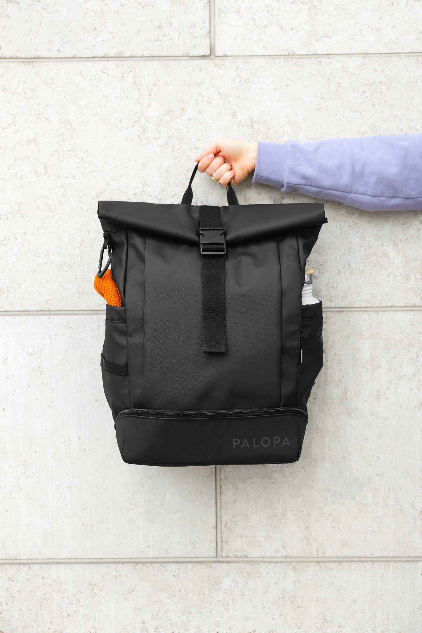 Rolltop Rucksack Yoska Schwarz