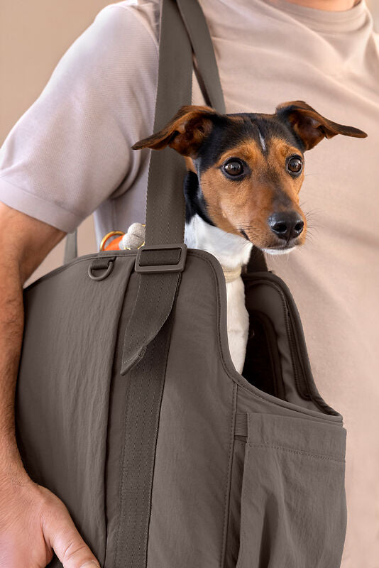 2-in-1 Hundetragetasche Weda Crinkled Chocolate