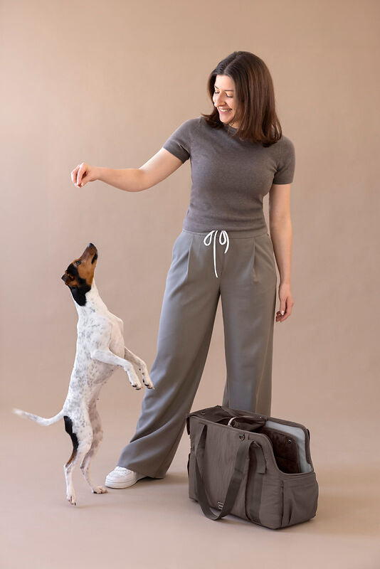 2-in-1 Hundetragetasche Weda Crinkled Chocolate