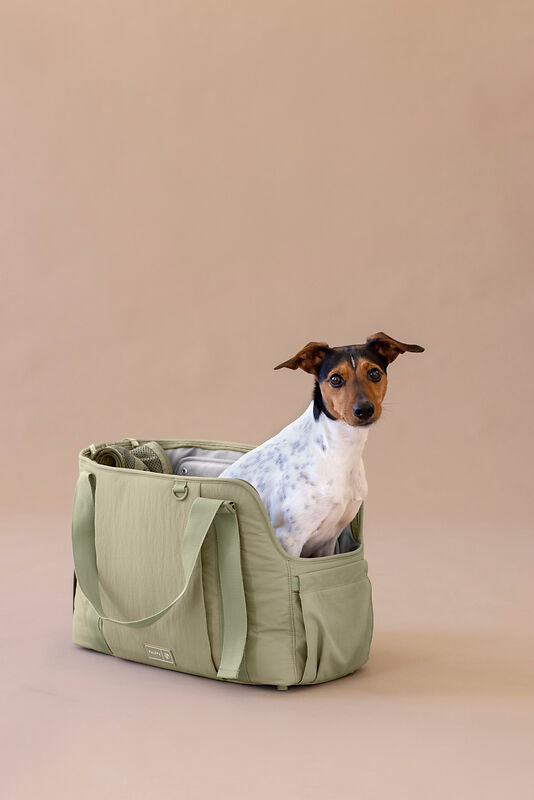 2-in-1 Hundetragetasche Weda Crinkled Pale Olive