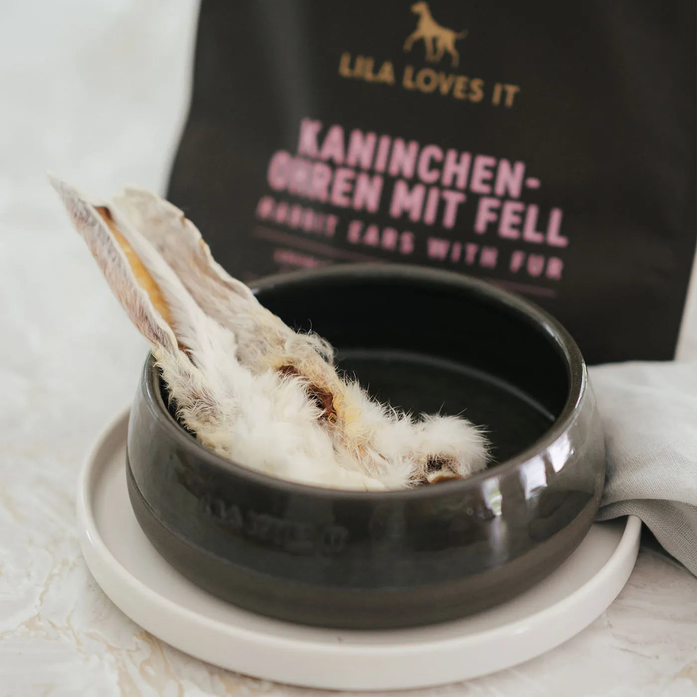 Kaninchenohren mit Fell für Hunde 100g