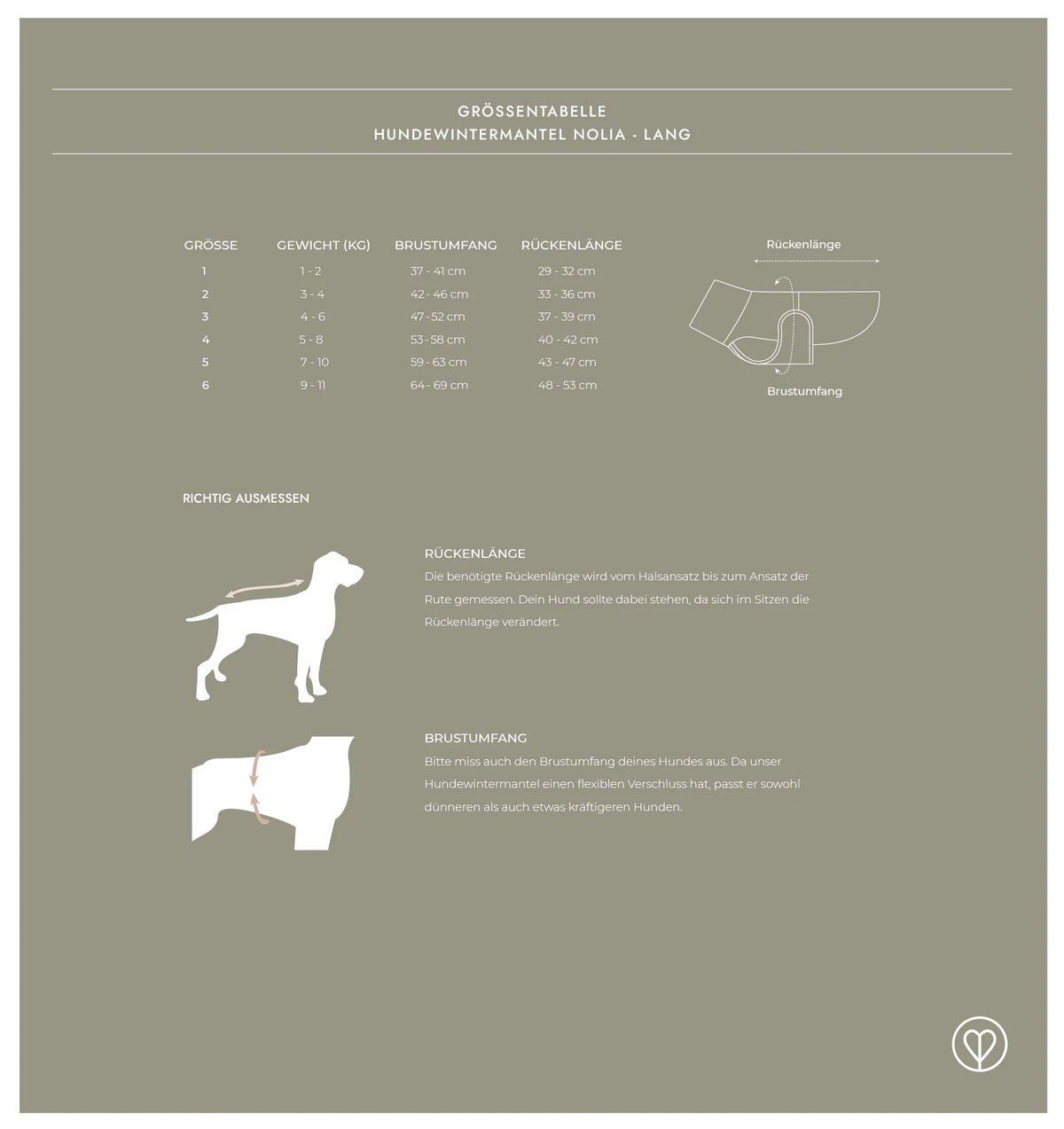 Hundewintermantel Nolia Lang Taupe