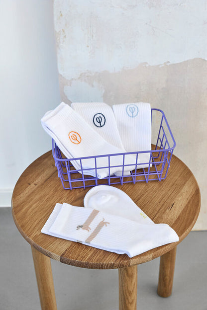 Tennis Socken Logo 3er-Set Orange/Blue/Grey