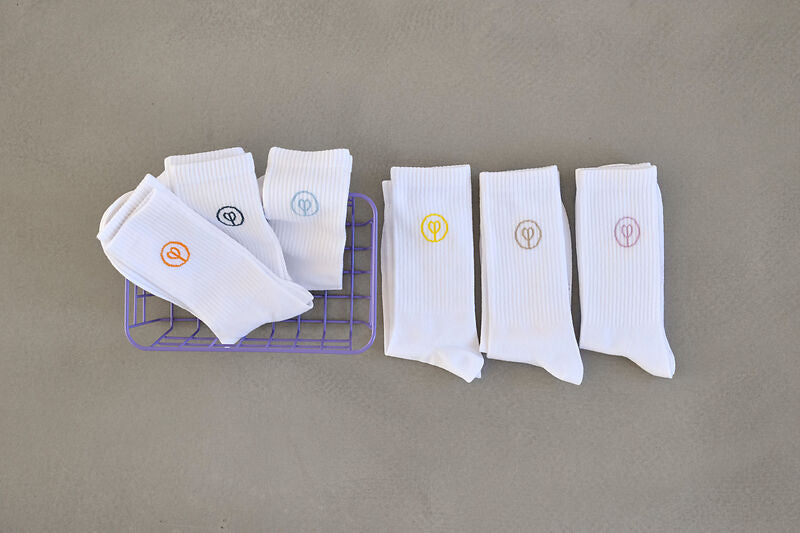Tennis Socken Logo 3er-Set Orange/Blue/Grey