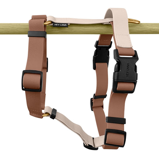 Hundegeschirr Outdoor Flex mit Haltegriff Mocca/Mousse