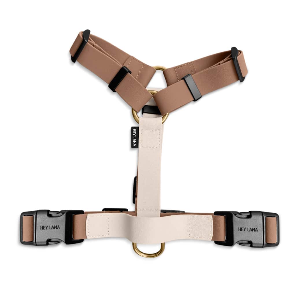 Hundegeschirr Outdoor Flex mit Haltegriff Mocca/Mousse