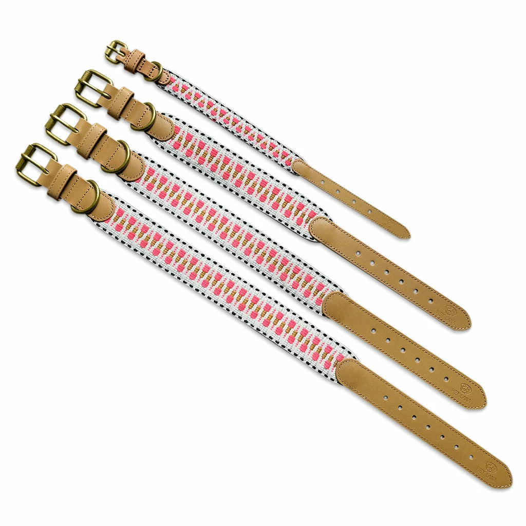 Hundehalsband Gepolstert Pink/Beige