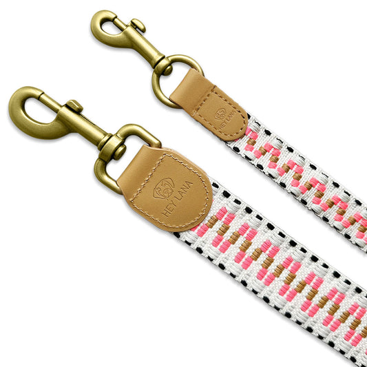 Hundeleine 2m Pink/Beige