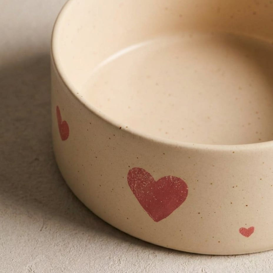 EGG BACK HOME Hundenapf Cozy Hearts 2er-Set – Herzdetail 14 cm