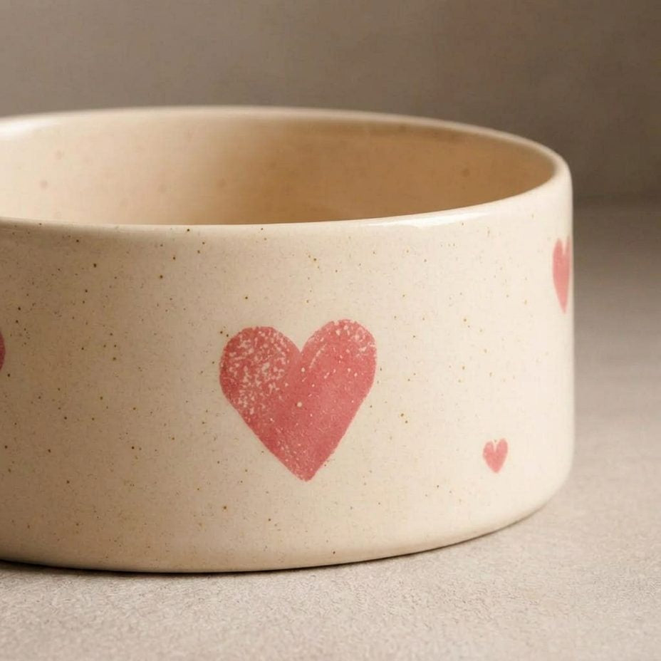 EGG BACK HOME Hundenapf Cozy Hearts 2er-Set – Herzdetail 16,5 cm