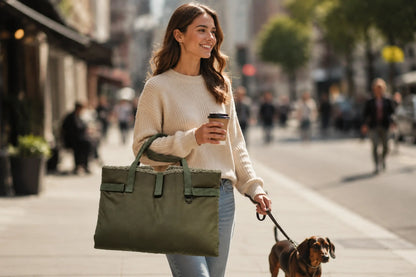 DOGS IN THE CITY Reisematte Travel Pac Paddy Forest Green in Grün – unterwegs mit Hund