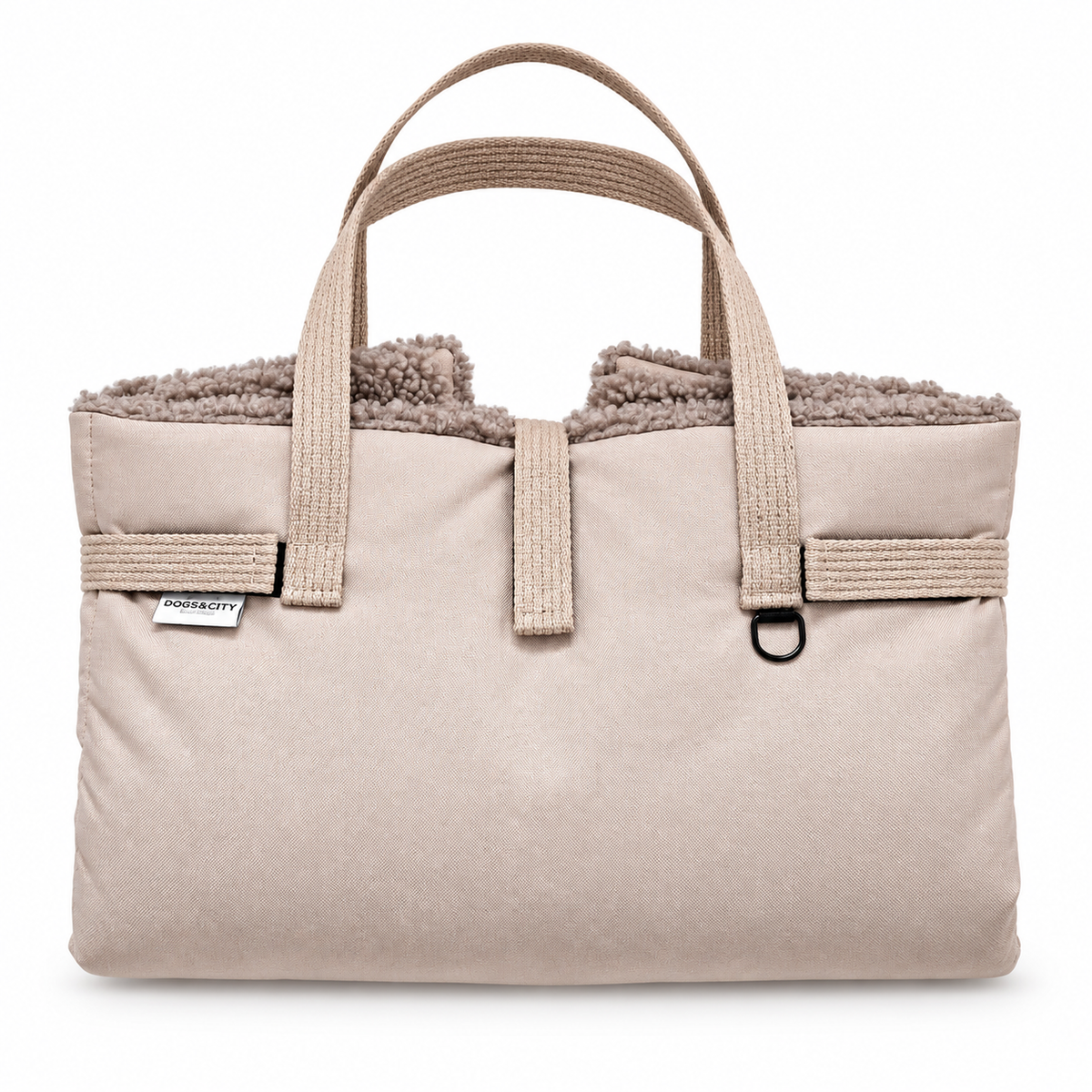 DOGS IN THE CITY Reisematte Travel Pac Paddy Gravel in Beige – gefaltet mit Tragegriffen
