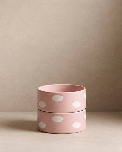 EGG BACK HOME Hundenapf Cloud Rosa 16,5 cm – zwei Näpfe gestapelt