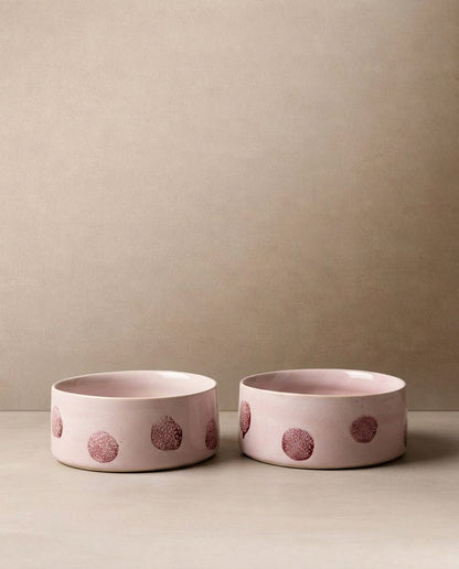EGG BACK HOME Hundenapf Pop Dots Rosa 2er-Set – Setansicht