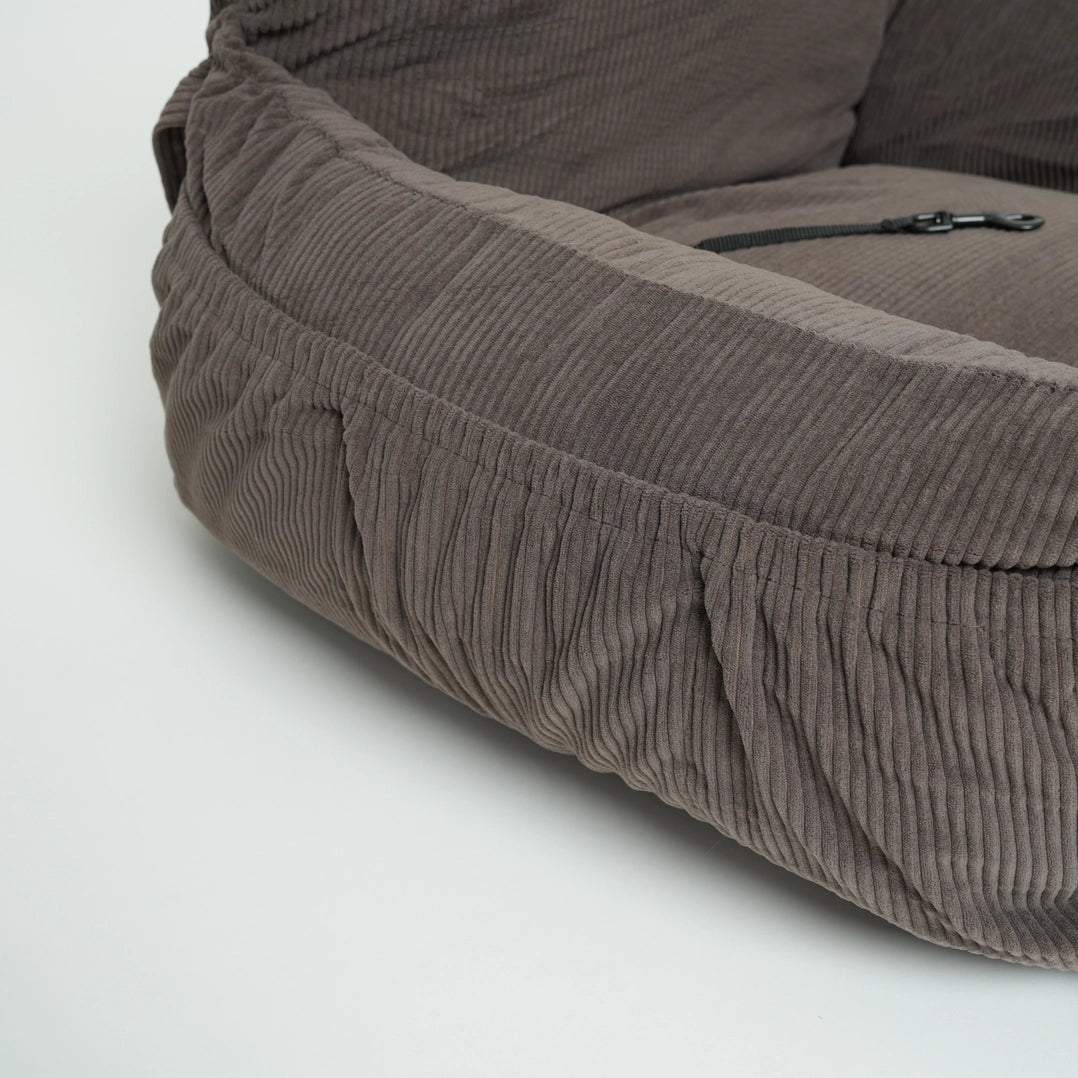 3-in-1 Hundeautositz und Reisebett Lara Cord 2.0 Taupe