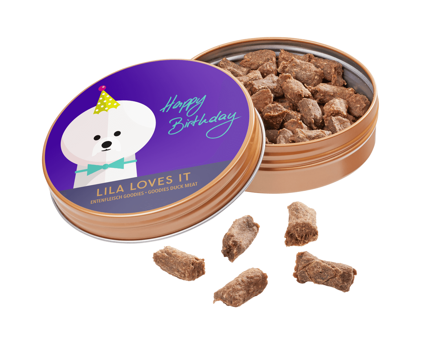 Soft-Goodies aus Entenfleisch "Happy Birthday" Dose 50g