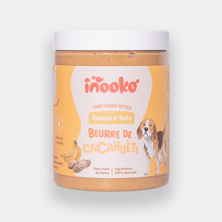 INOOKO Erdnussbutter Banana N’ Nuts mit Banane und Leinsamen für Hunde, 300 g – Produktfreisteller