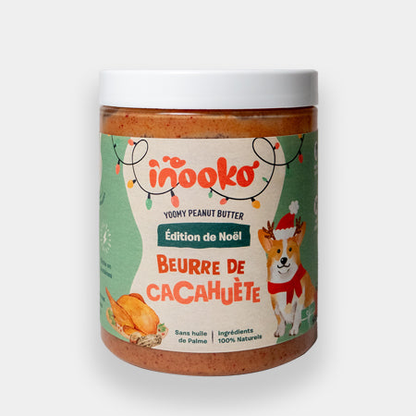INOOKO Erdnussbutter Weihnachtsedition mit Pute und Cranberry für Hunde, 300 g – Produktfreisteller
