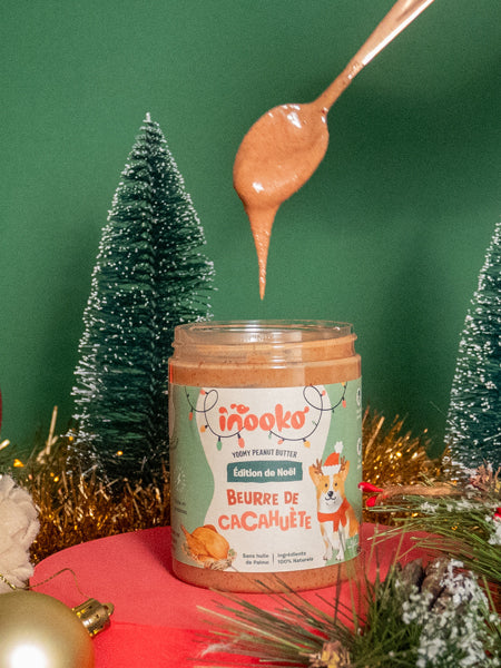 INOOKO Erdnussbutter Weihnachtsedition Pute und Cranberry, 300 g – cremige Konsistenz